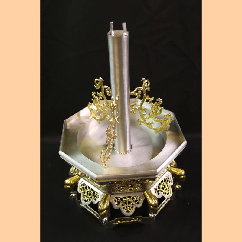 正錫製八角香環爐【錫香環爐/錫爐/環香爐/香環盤/錫器/擺宴/宴王/祀宴/純手工/雙色/安金】
