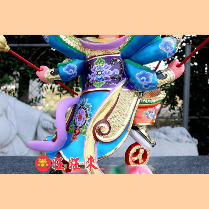 三頭六臂太子元帥｜香樟｜彩繪安金｜已售出