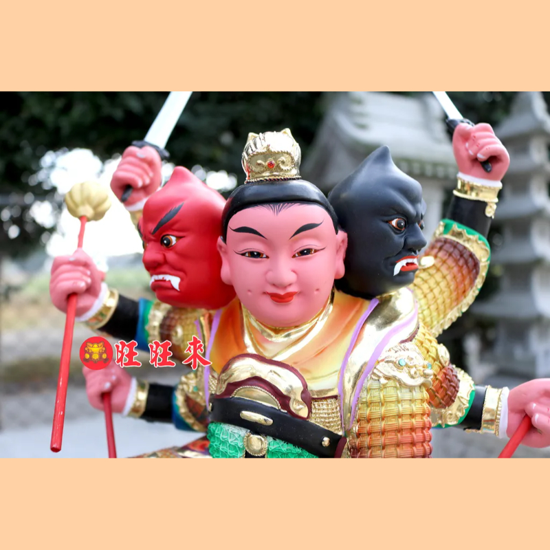三頭六臂太子元帥｜香樟｜彩繪安金｜已售出