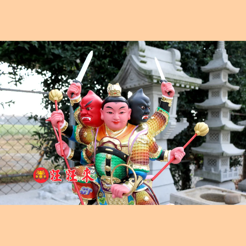 三頭六臂太子元帥｜香樟｜彩繪安金｜已售出