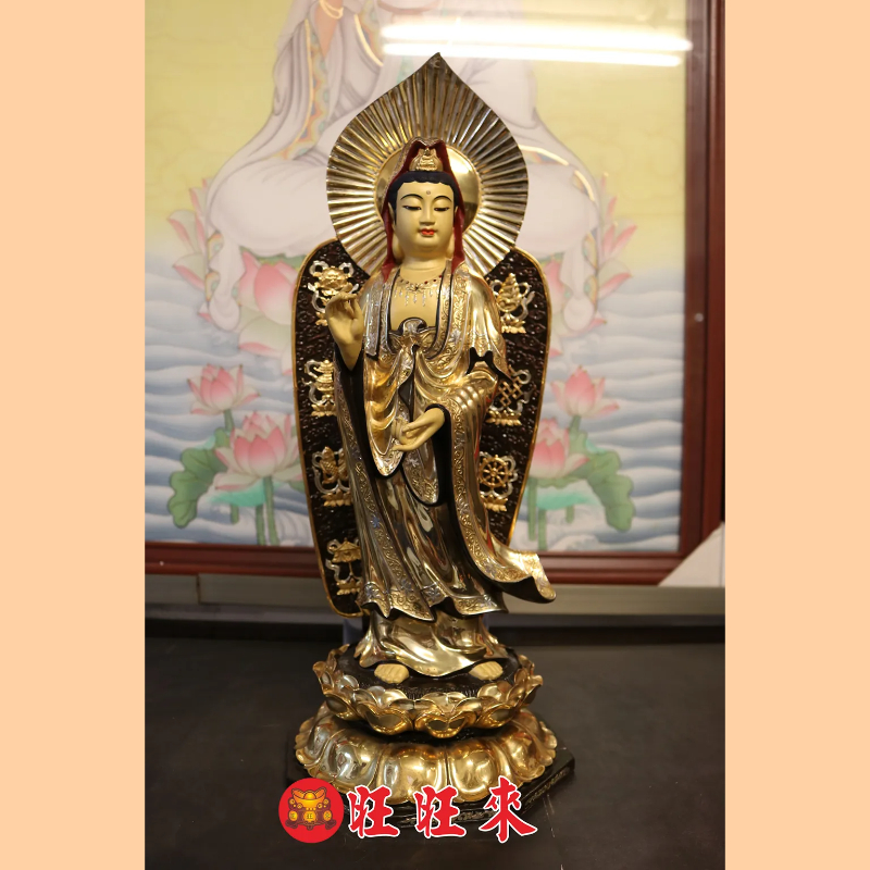 【旺旺來宗教百貨】觀音菩薩｜硫金 尺六