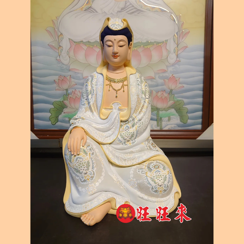 觀音菩薩｜香樟｜極彩錦雕