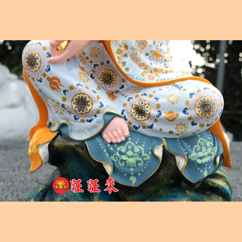 觀世菩薩｜香樟｜彩繪安金