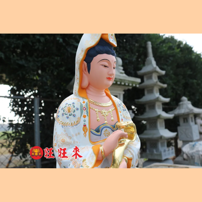 觀世菩薩｜香樟｜彩繪安金