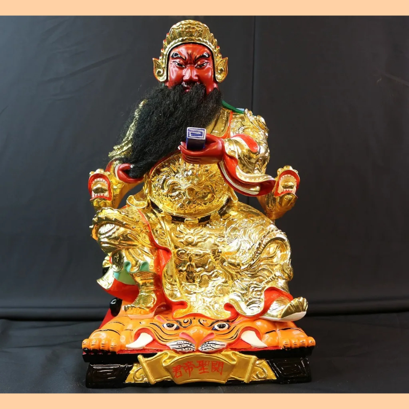 關聖帝君｜香樟｜春秋正體｜彩繪安金
