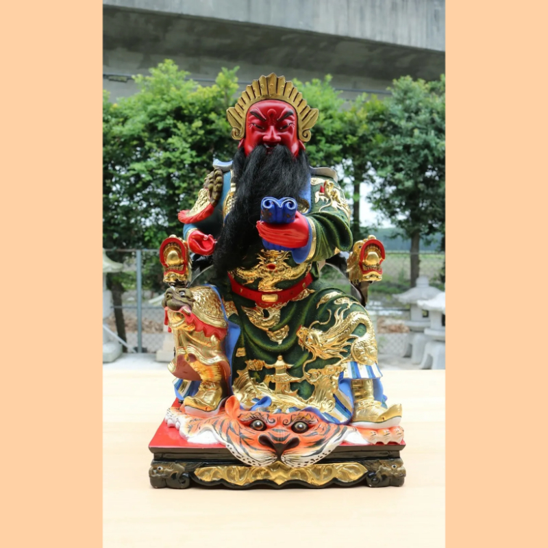 關聖帝君｜香樟｜春秋正體｜錦雕噴砂