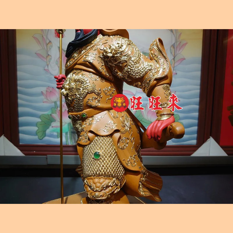 關聖帝君 站身｜香樟｜錦雕畫金｜已售出