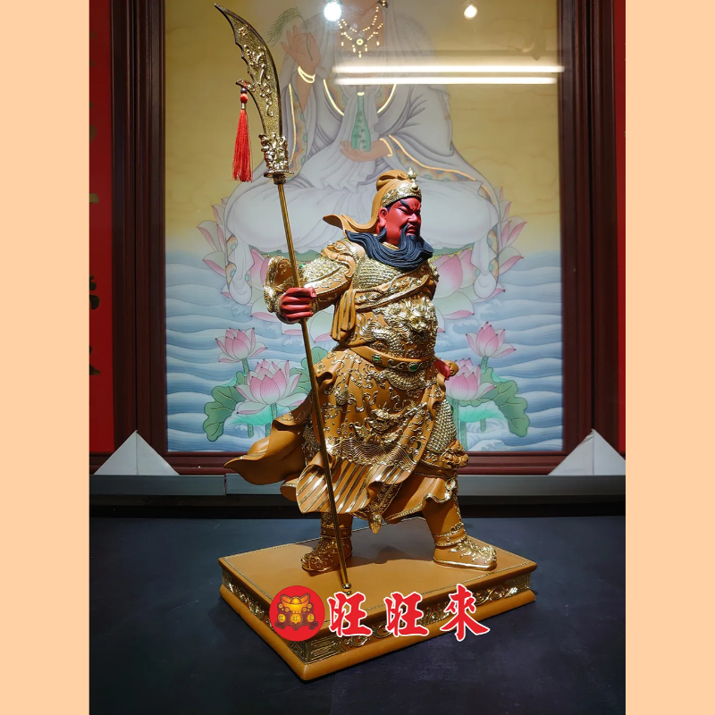 關聖帝君 站身｜香樟｜錦雕畫金｜已售出