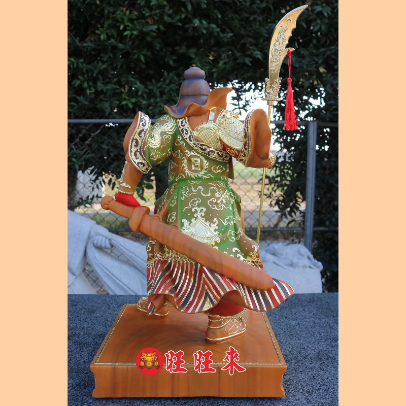 關聖帝君 站身｜香樟｜極彩錦雕安金｜已售出