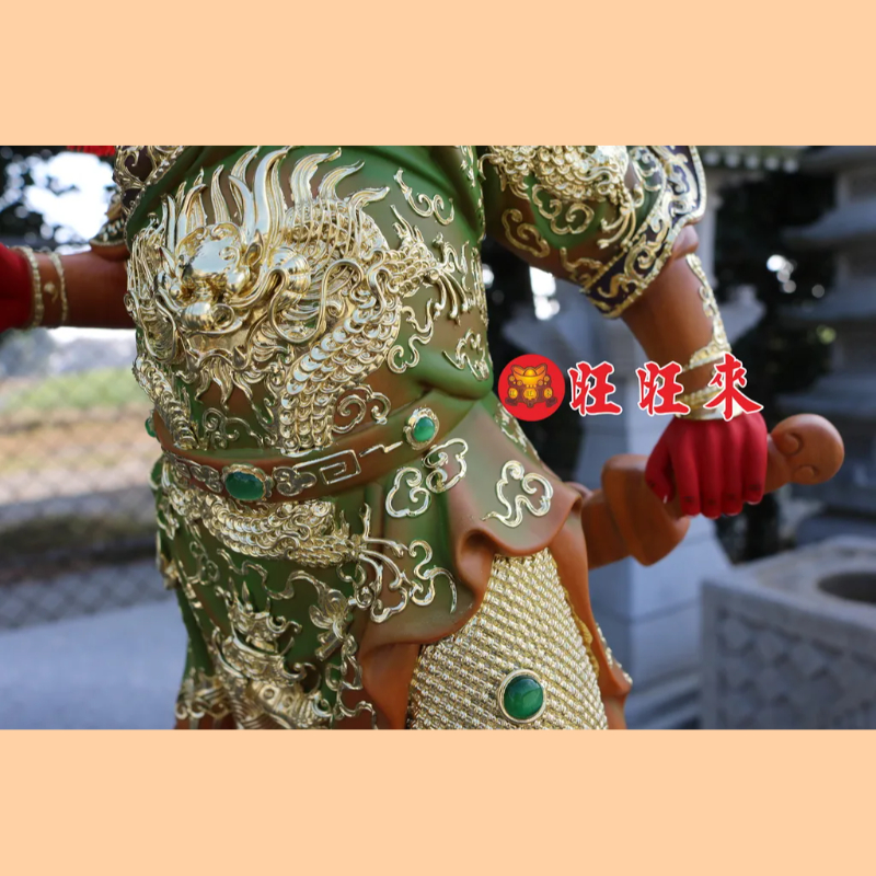 關聖帝君 站身｜香樟｜極彩錦雕安金｜已售出