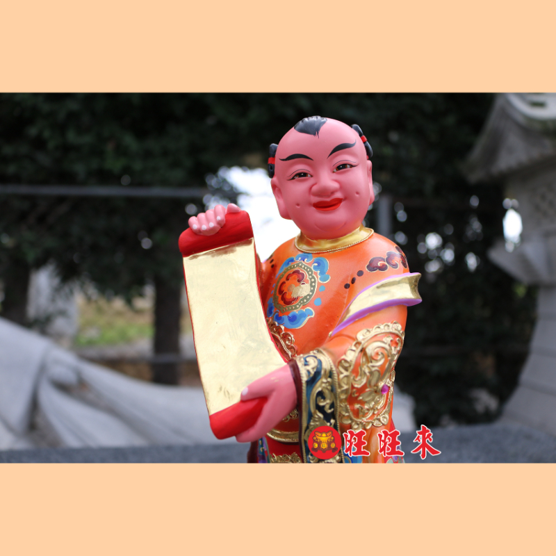 招財&進寶童子｜香樟｜彩繪安金｜已售出