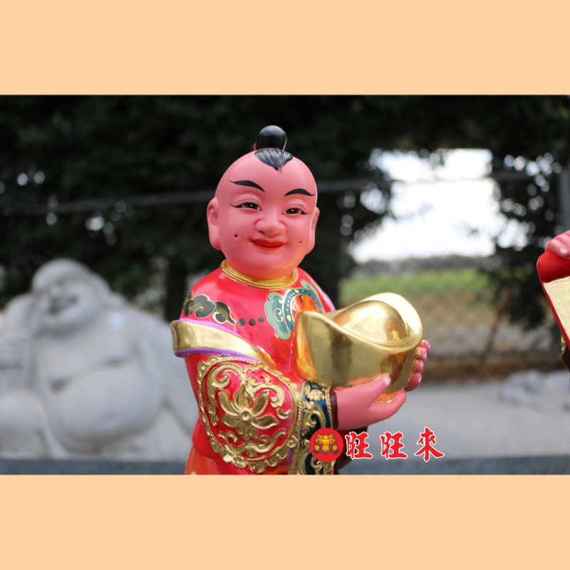 招財&進寶童子｜香樟｜彩繪安金｜已售出