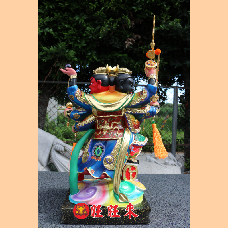 三頭八臂太子｜香樟｜彩繪安金