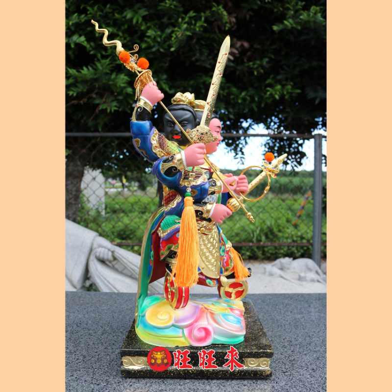 三頭八臂太子｜香樟｜彩繪安金