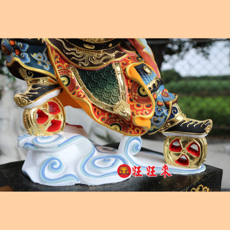 雙輪太子｜香樟｜彩繪安金