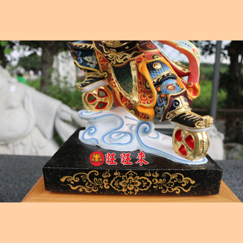 雙輪太子｜香樟｜彩繪安金