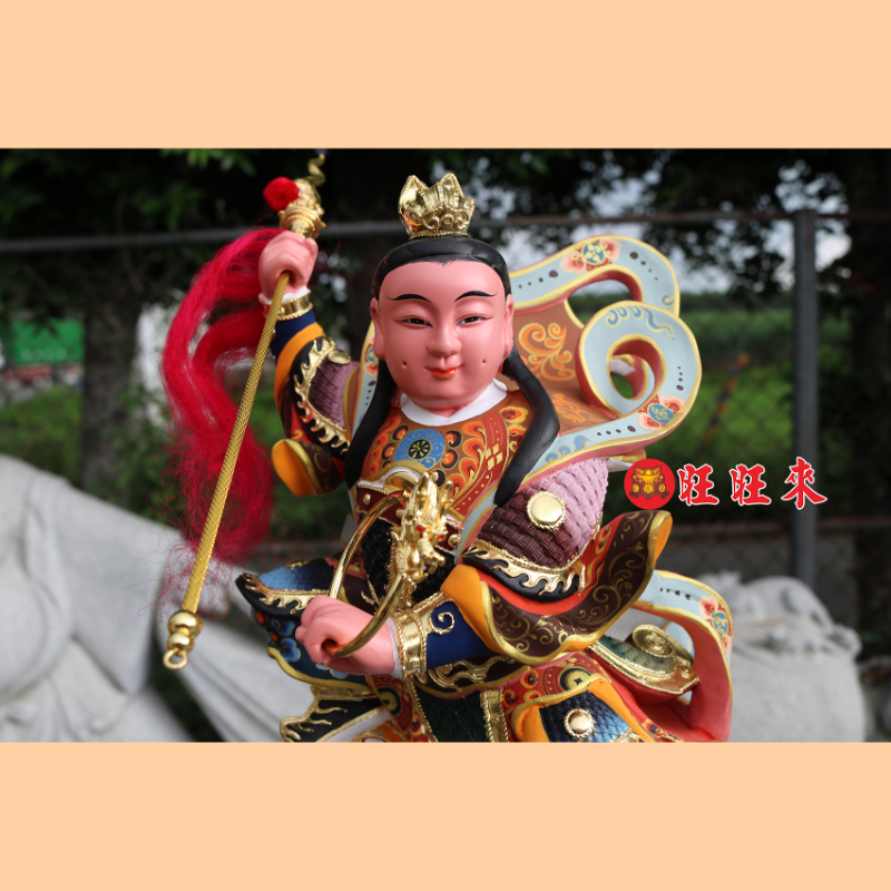 雙輪太子｜香樟｜彩繪安金