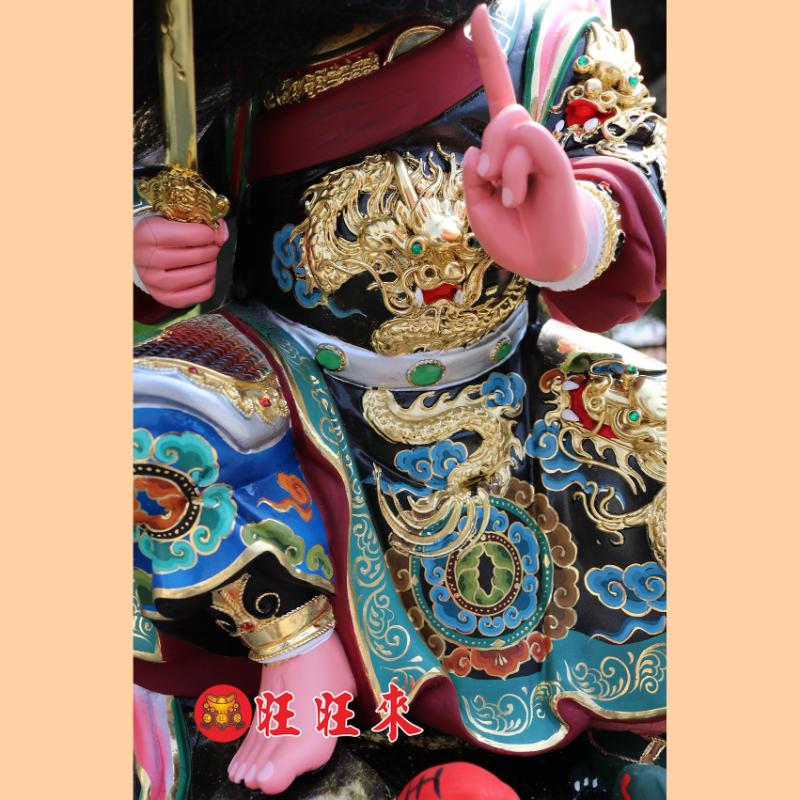 玄天大上帝 活眼｜香樟｜極細彩繪安金