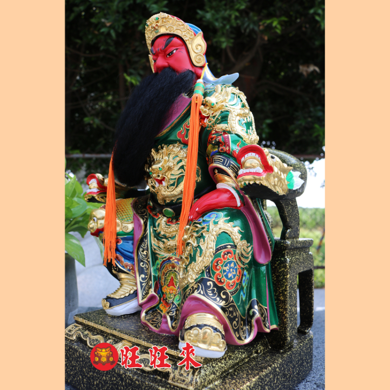 關聖帝君｜香樟｜彩繪安金
