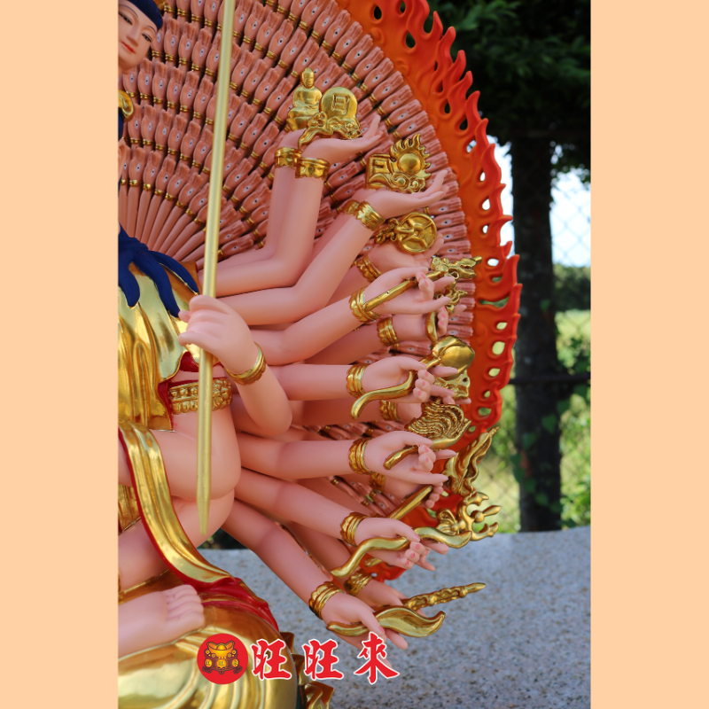 千手千眼觀音｜香樟｜彩繪安金