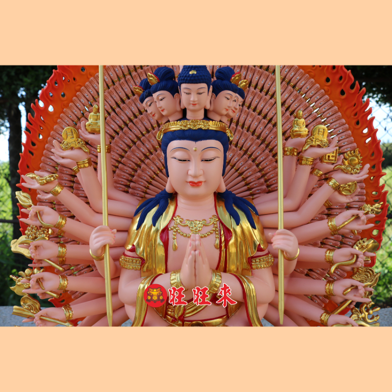 千手千眼觀音｜香樟｜彩繪安金