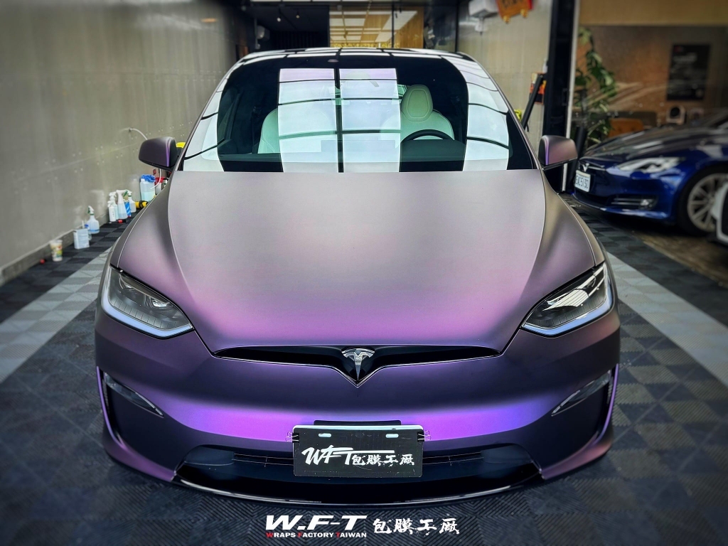 全車包膜使用膜料⏩️ #KLT  PET緞面暗夜紫
