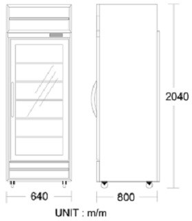 單門玻璃展示櫃-機上-全冷凍