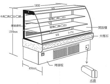 臥式開放式冷藏櫃-雙機組-6尺