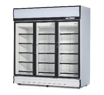 三門玻璃冷凍櫃(黑)