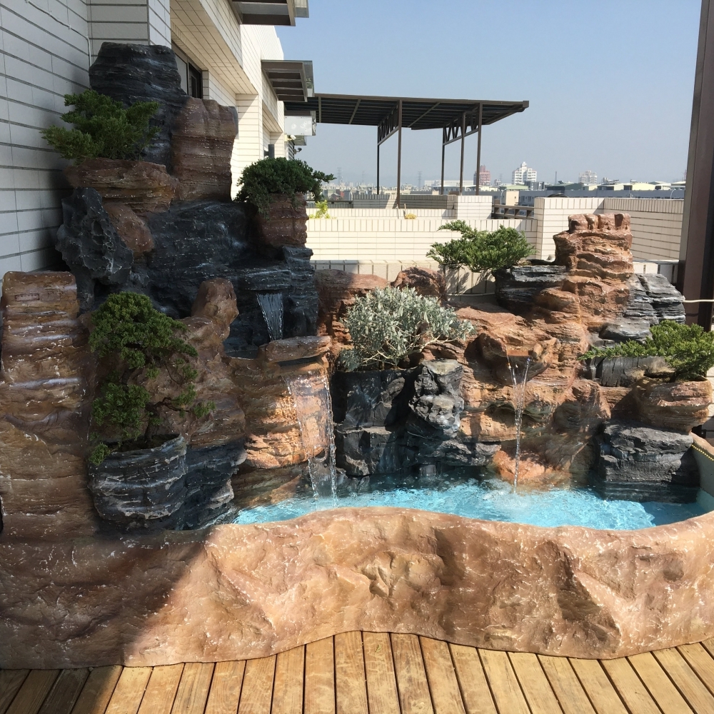 A210120｜FRP仿石流水造景