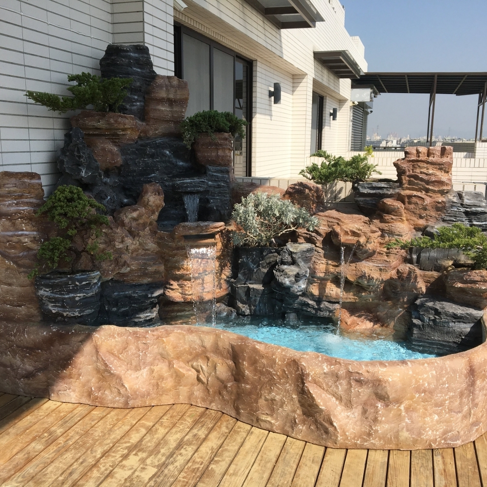 A210120｜FRP仿石流水造景