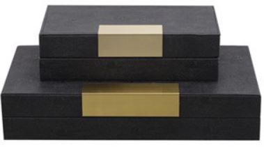 T0634-03-C144    擺件組_木質+皮革+金屬收納盒B二件組/Y68B