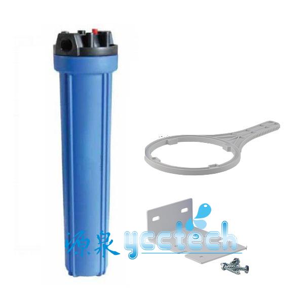 台製20英吋藍色小胖濾殼各式淨水器.濾水器.過濾器設備專用 含L型吊片+不鏽鋼螺絲包+換濾心把手一支