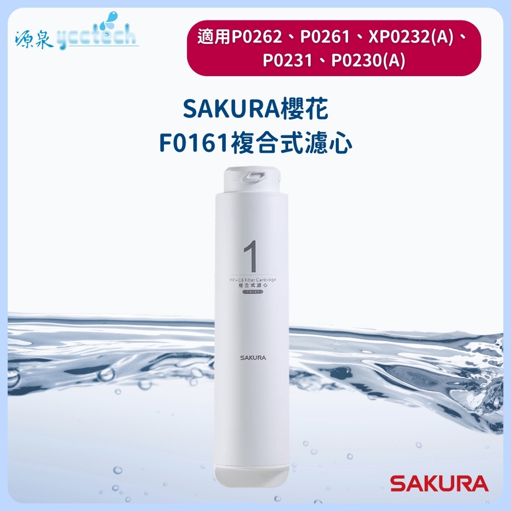 【SAKURA櫻花F0161】RO淨水器專用濾心F0161一支【適用P0230A/P0231/P02