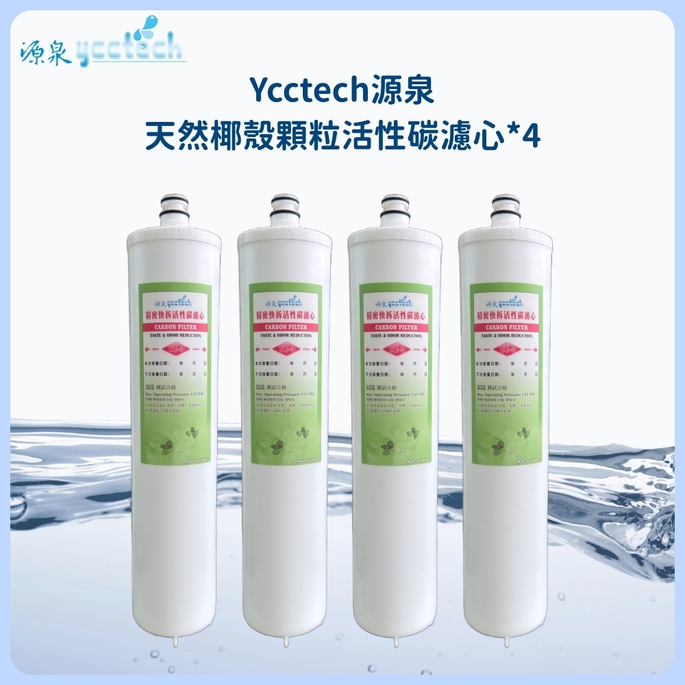 源泉 天然椰殼顆粒活性碳濾心4支