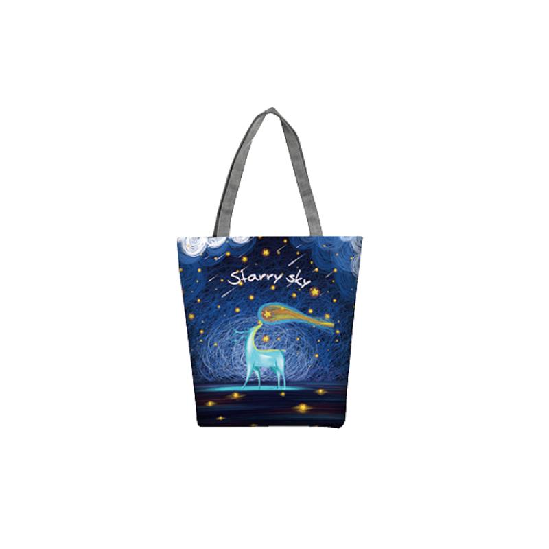 彩色噴印帆布揹袋