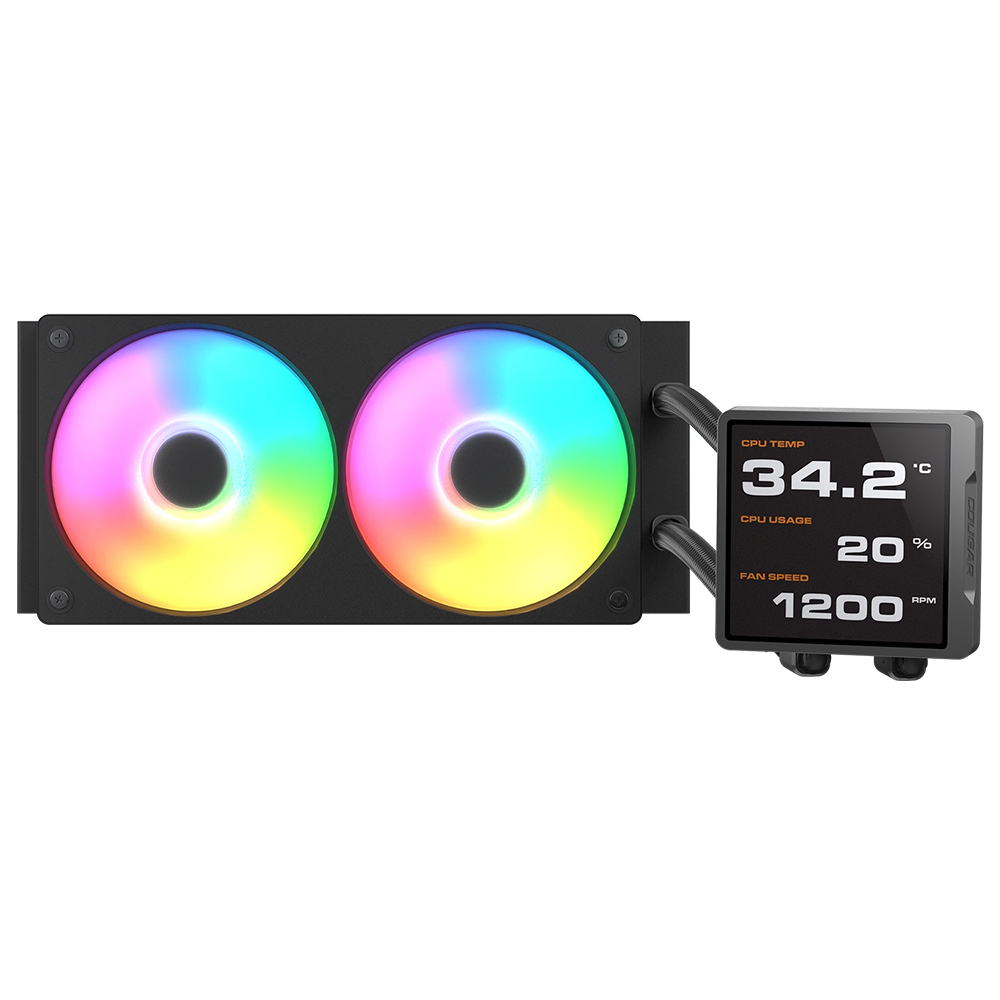 【COUGAR 美洲獅】POSEIDON VISTEK PRO ARGB 240 LCD 一體式 CPU 水冷散熱器 黑色