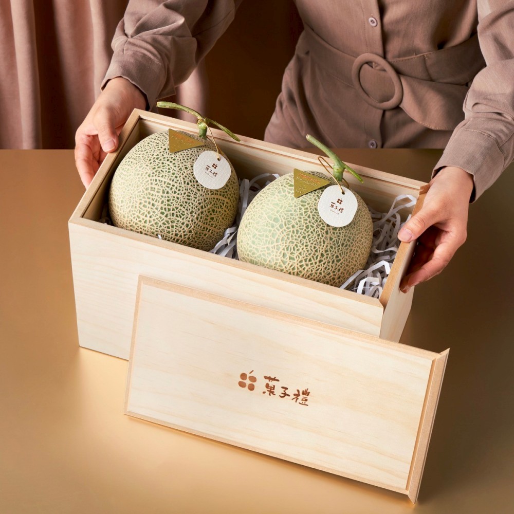 哈密瓜木盒/抽屜式木盒/精緻水果禮盒