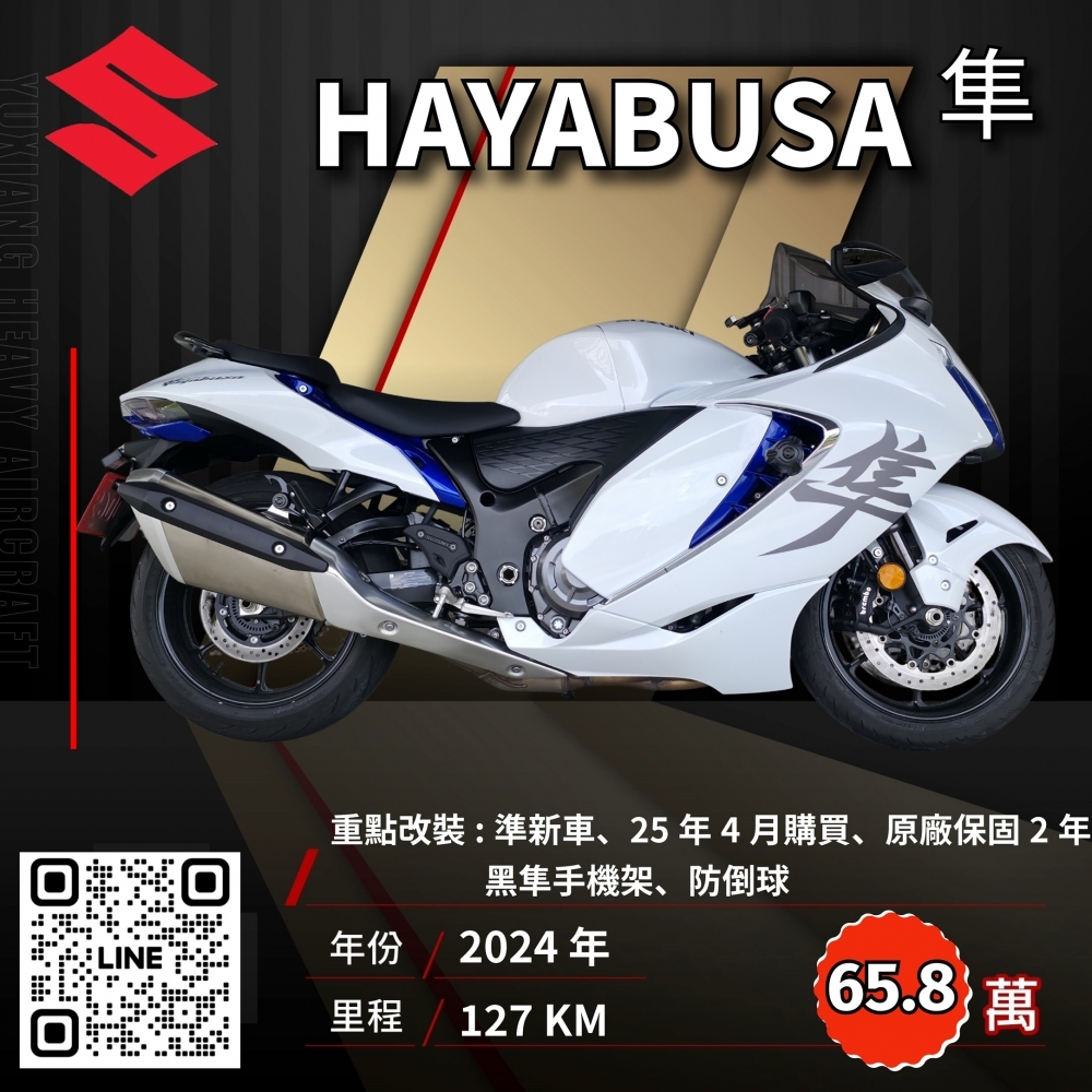 （已售出）2024年 SUZUKI GSX-R1300R HAYABUSA 藍白