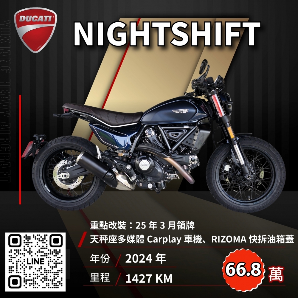 2024年 DUCATI SCRAMBLER NIGHTSHIFT 夜行者 星光藍