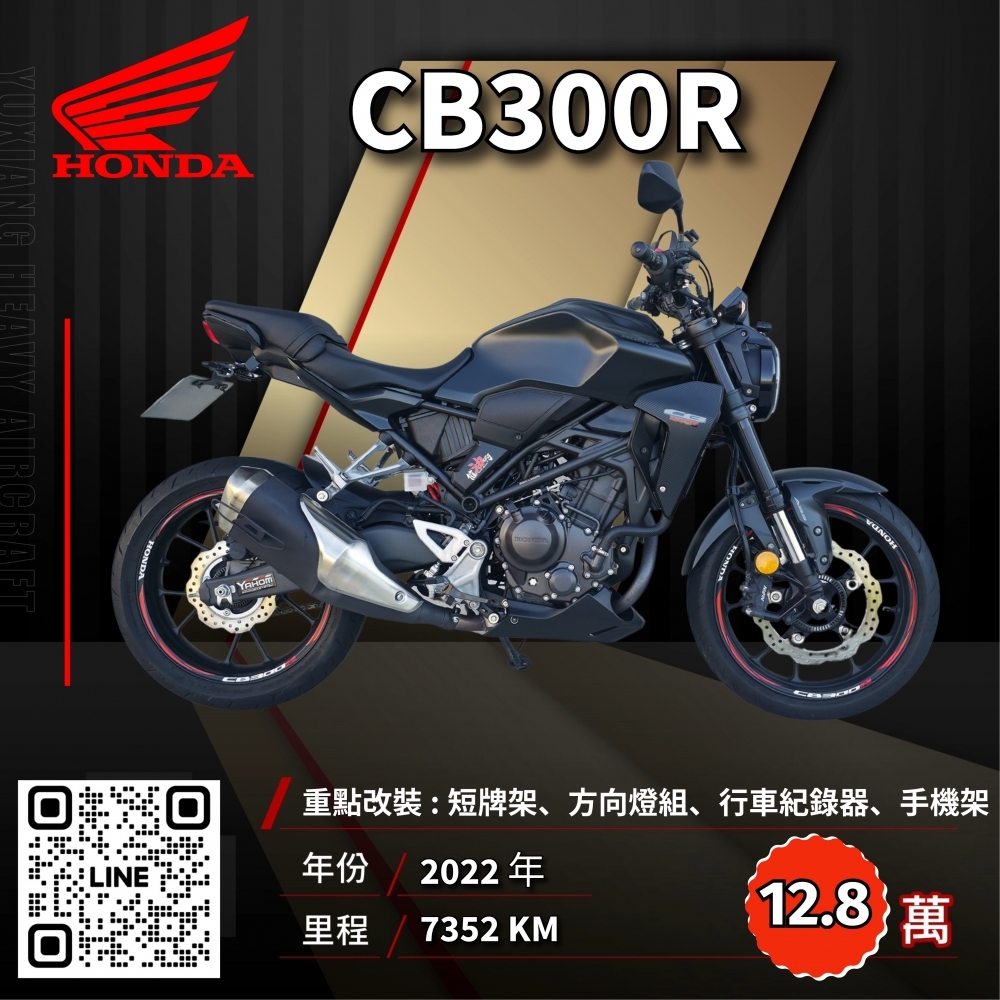 （已售出）2022年 HONDA CB300R黑 (有檔顯滑離)