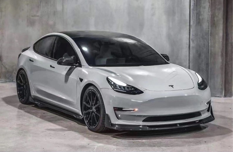 Model 3 V款 側裙-乾碳